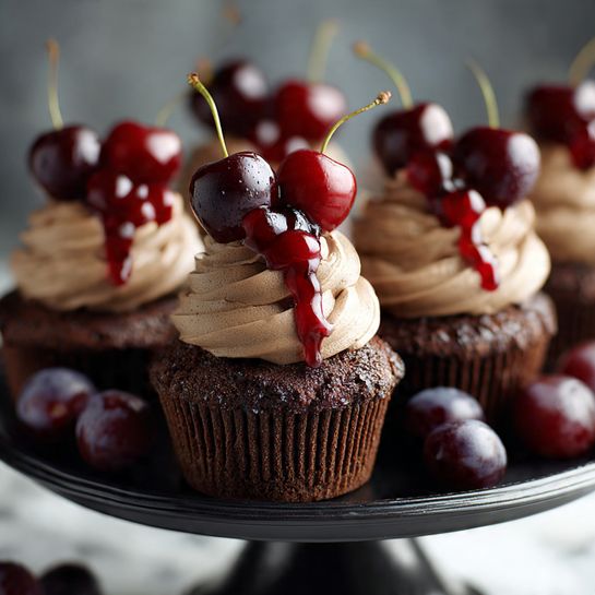Cherry-Stuffed Chocolate Cupcakes
