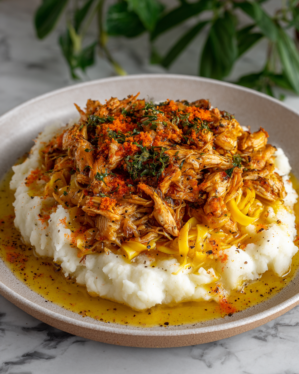 Amish Chicken & Noodles (Thick, Hearty Comfort Meal Over Mashed Potatoes) - Recipe Image