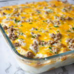Overnight Breakfast Casserole with Sausage & Eggs (Make-Ahead Brunch Bake)