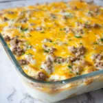 Overnight Breakfast Casserole with Sausage & Eggs (Make-Ahead Brunch Bake)