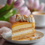 German Honey Almond Cake with Creamy Filling