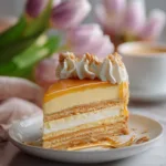 German Honey Almond Cake with Creamy Filling