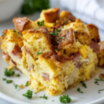 Overnight Eggs Benedict Casserole with Easy Blender Hollandaise