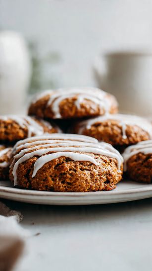 Gingerbread Scones with Cream Cheese Glaze - Recipe Image