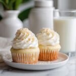 Moist White Cupcakes (Wedding Cake Style) – Almond-Vanilla with Whipped Cream Cheese Frosting