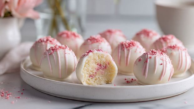 Strawberry Cheesecake Cookie Truffles