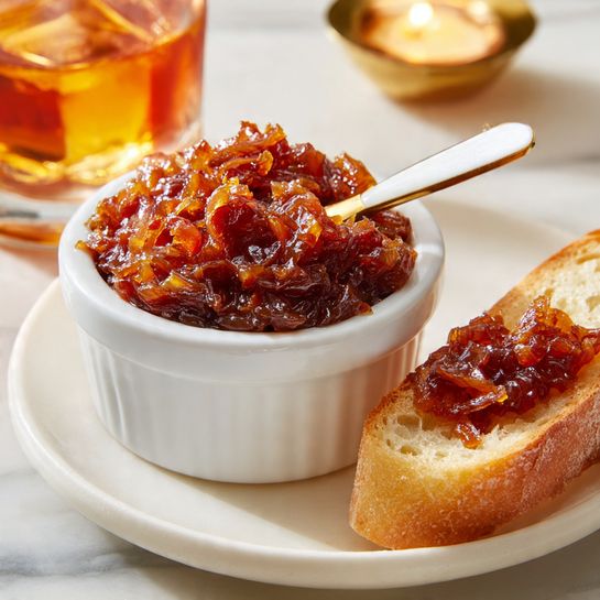 Maple Bourbon Bacon Onion Jam – Sweet & Savory Caramelized Onion Spread - Recipe Image