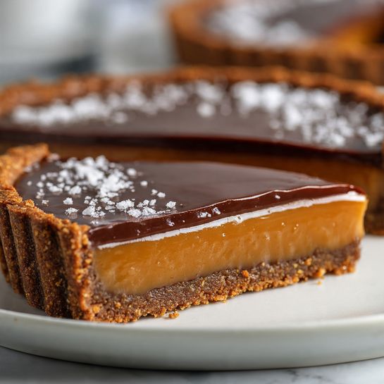 Gingerbread Caramel Tart With Chocolate Silk - Recipe Image