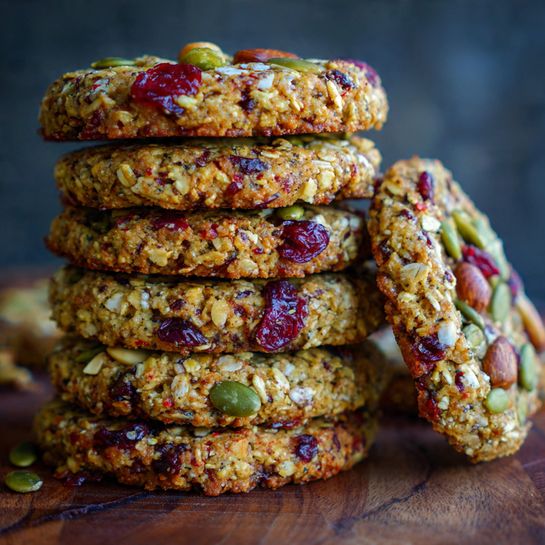 Healthy Nut and Seed Energy Cookies (No Refined Sugar) - Recipe Image