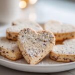 Espresso Toffee Shortbread Heart Cookies