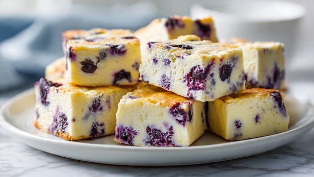 Blueberry Cheesecake Protein Breakfast Bars - Recipe Image