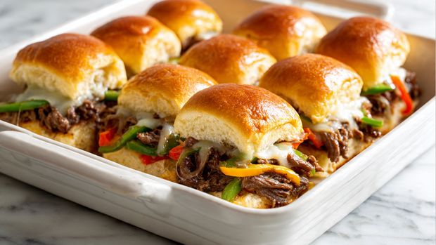 Mini Philly Cheesesteak Sliders