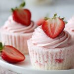 Strawberry Rose Cotton Cheesecake Cups