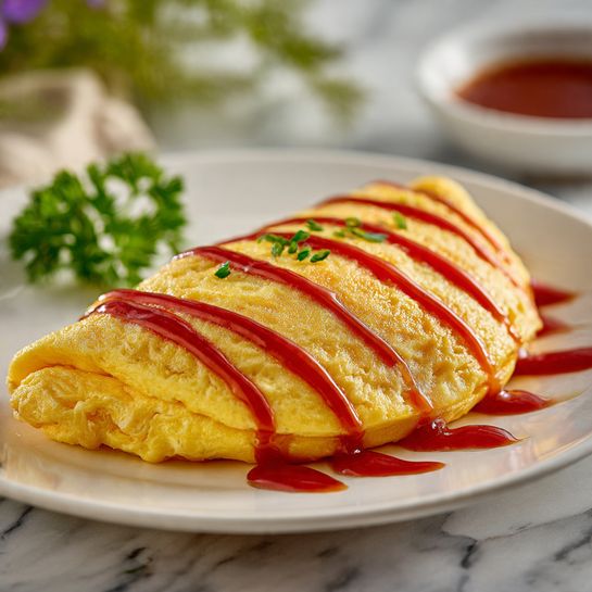 Fluffy Japanese Omurice Like a Tokyo Café - Recipe Image