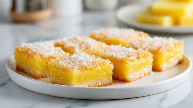 Pineapple Coconut Custard Bars