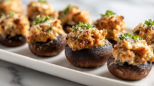 Spicy Sausage Stuffed Mushrooms