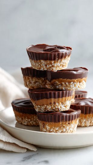 No-Bake Chocolate Peanut Butter Rice Krispie Cups