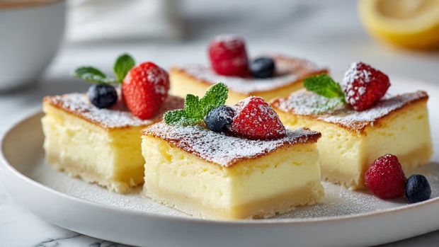 Lemon Cheesecake Custard Bars