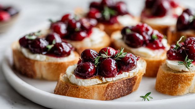 Cranberry Brie Toast Appetizers - Recipe Image