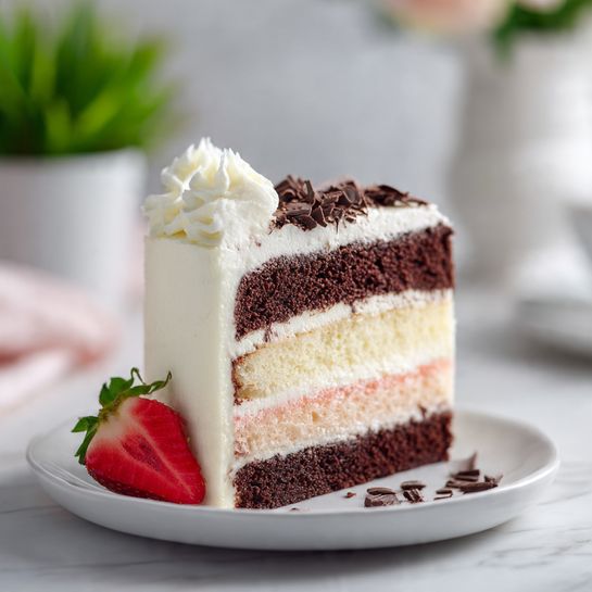 Neapolitan Triple Layer Cake - Recipe Image