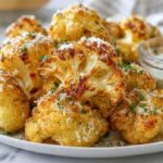 Crispy Parmesan Cauliflower Bites with Lemon Dip