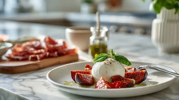 Date Night Burrata with Figs & Bresaola - Recipe Image