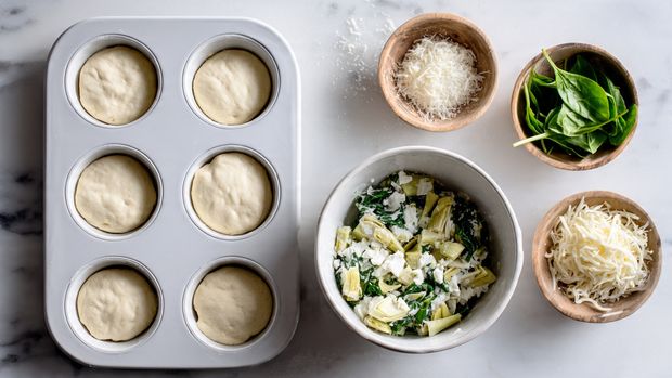 Creamy Spinach Artichoke Bread Cups - Recipe Image