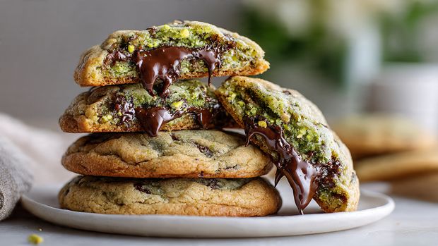 Pistachio-Stuffed Brown Butter Cookies