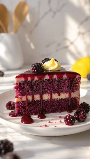 Dark & Lush Blackberry Velvet Cake - Recipe Image