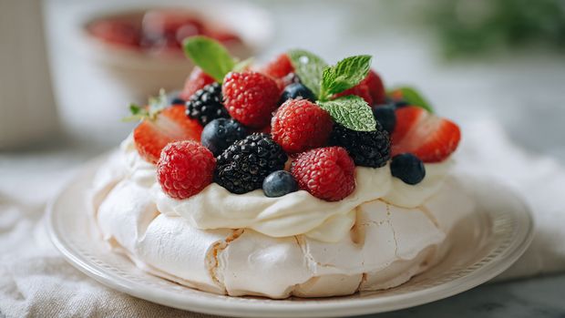 Valentine Lemon Berry Pavlova - Recipe Image