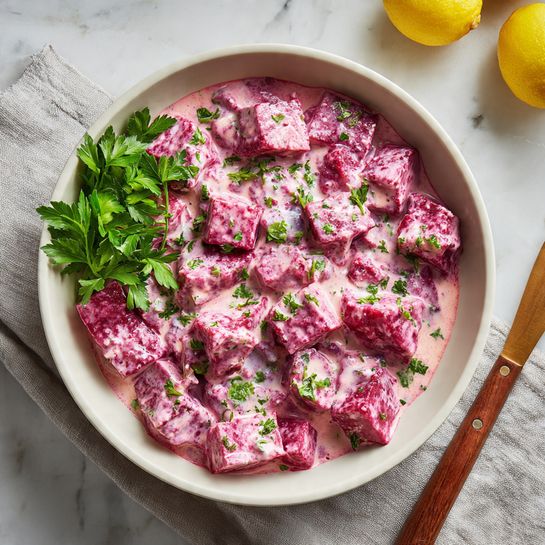Greek Beetroot Yogurt Dip with Goat Cheese and Herbs 4 Greek Beetroot Yogurt Dip with Goat Cheese and Herbs - Recipe Image