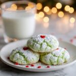 Soft Grinch Cookies (Cake Mix) – Easy Green Christmas Cookies with Heart Sprinkles