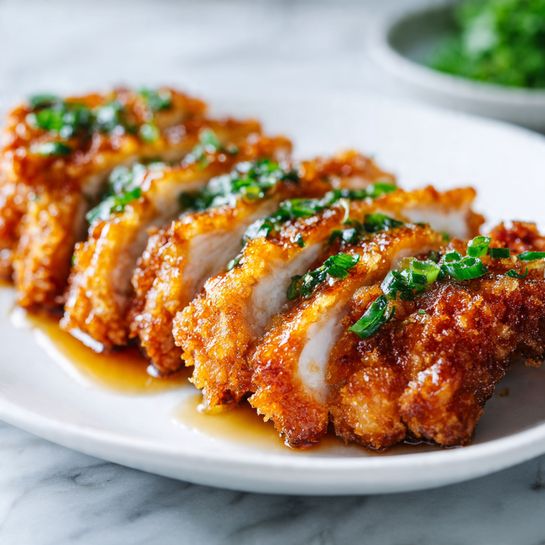 Crispy Japanese Chicken With Tangy Scallion Sauce - Recipe Image