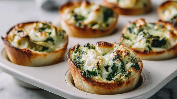 Creamy Spinach Artichoke Bread Cups - Recipe Image