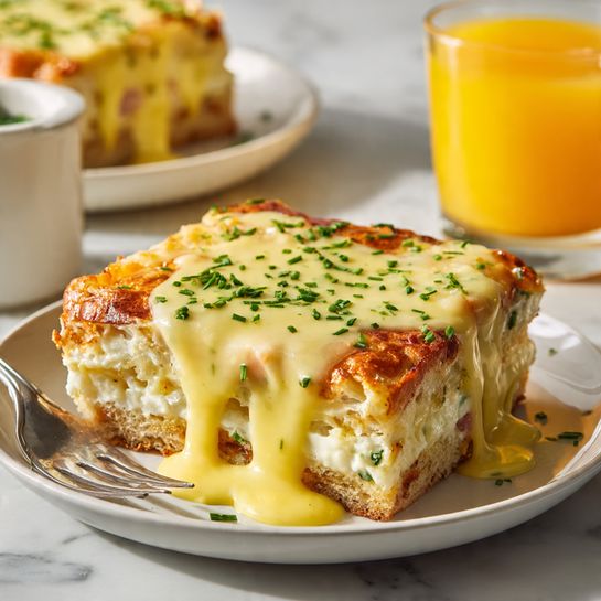Overnight Eggs Benedict Casserole – Easy Make-Ahead Brunch with Hollandaise