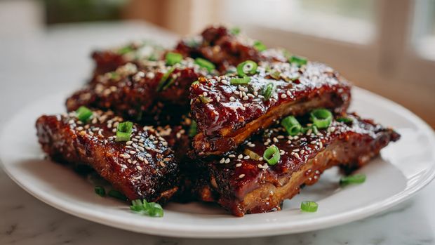Sticky Garlic Soy Glazed Ribs 4 Sticky Garlic Soy Glazed Ribs - Recipe Image