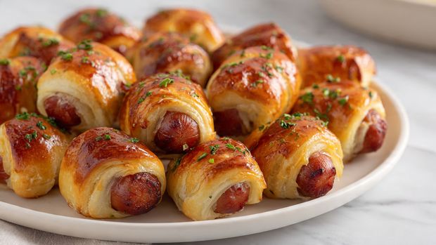 Garlic Butter Hot Dog Party Bites