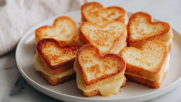 Valentine Heart Grilled Cheese Bites