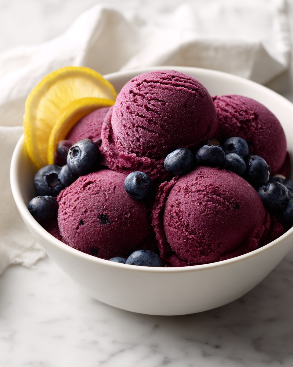 No Churn Blueberry Lemon Sorbet for a Refreshing Treat Recipe