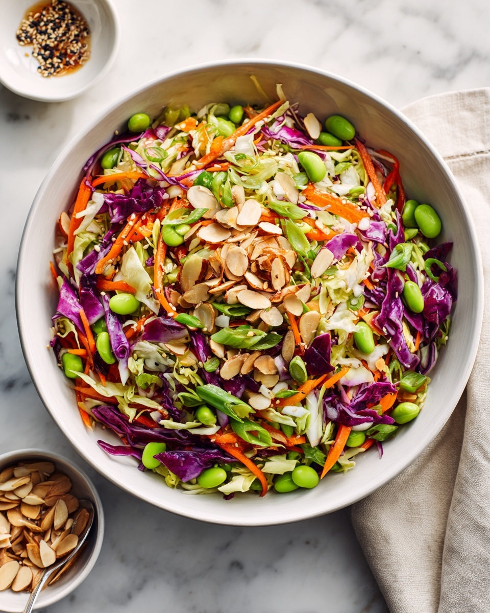 Crunchy Cabbage and Edamame Salad with Sesame Ginger Dressing Recipe
