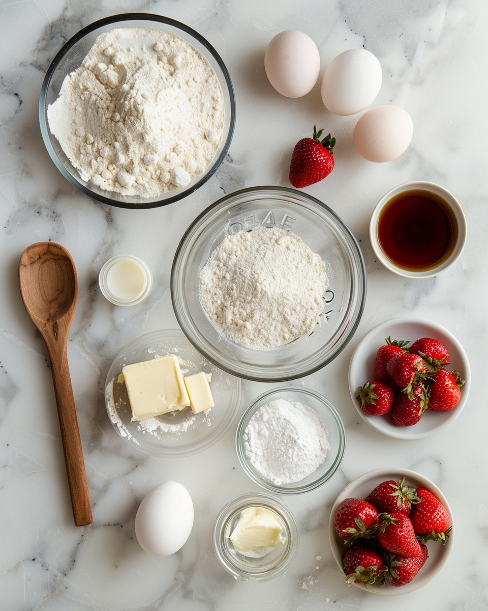 Carnival Buns with Strawberry Cheesecake Filling Recipe 5 Single white plate featuring one golden, fluffy yeast donut topped with a generous layer of creamy custard, glossy red strawberry glaze, and vibrant fresh strawberry pieces, sprinkled with finely chopped nuts and a light dusting of powdered sugar, close-up angle revealing the soft, airy interior texture of the donut, natural lighting highlighting the shiny glaze and cream, styled on a white marble surface with intimate food blog presentation, photo taken with an iphone --ar 4:5 --v 7