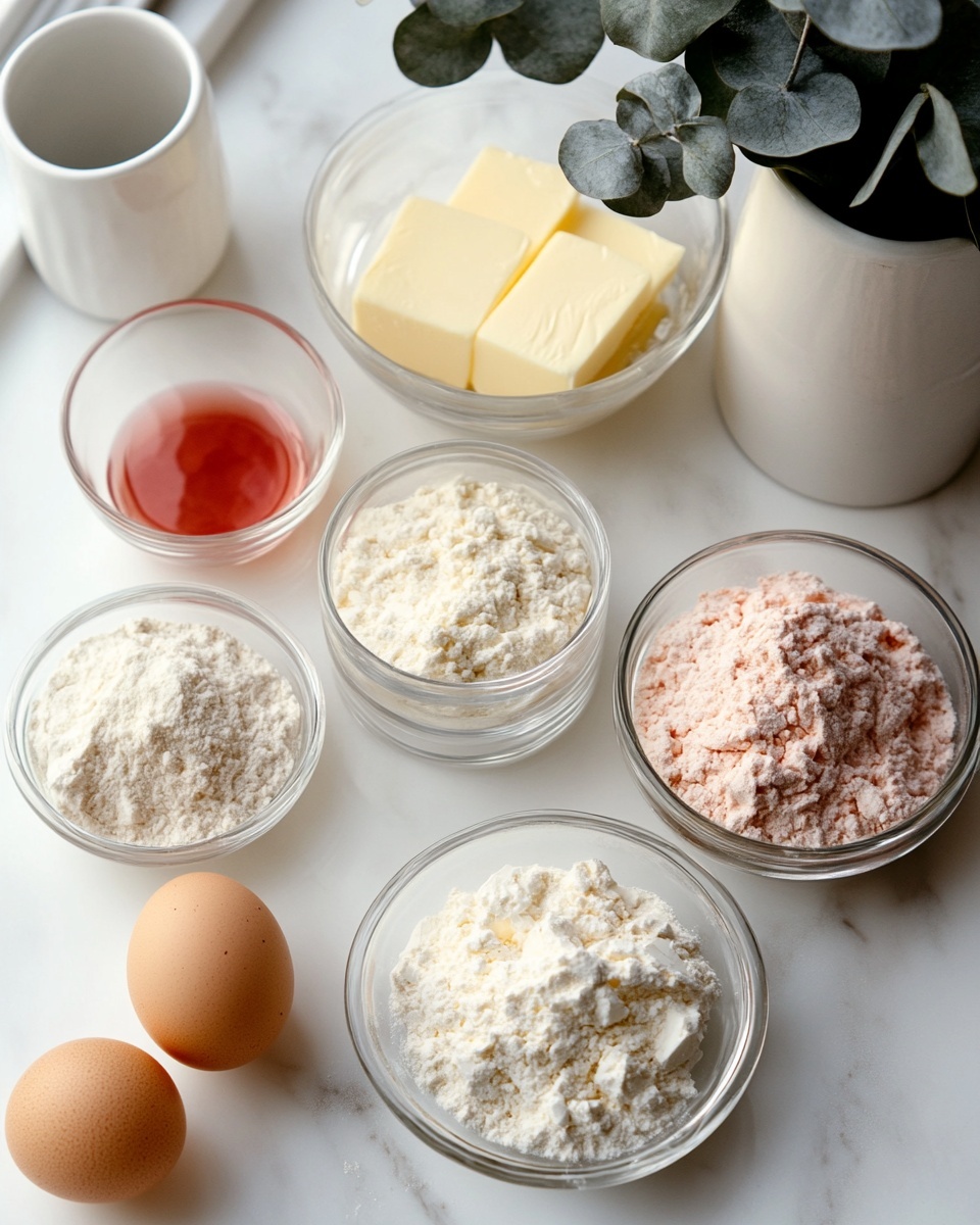 Large white platter featuring a full batch of pink lemon sugar cookies, each topped with a light dusting of powdered sugar and small lemon zest accents, arranged neatly in overlapping layers, accompanied by several bright yellow lemon halves and wedges as garnish, presented on a white marble countertop under natural lighting, photographed from a 3/4 angle for a professional food magazine hero shot, photo taken with an iphone --ar 4:5 --v 7