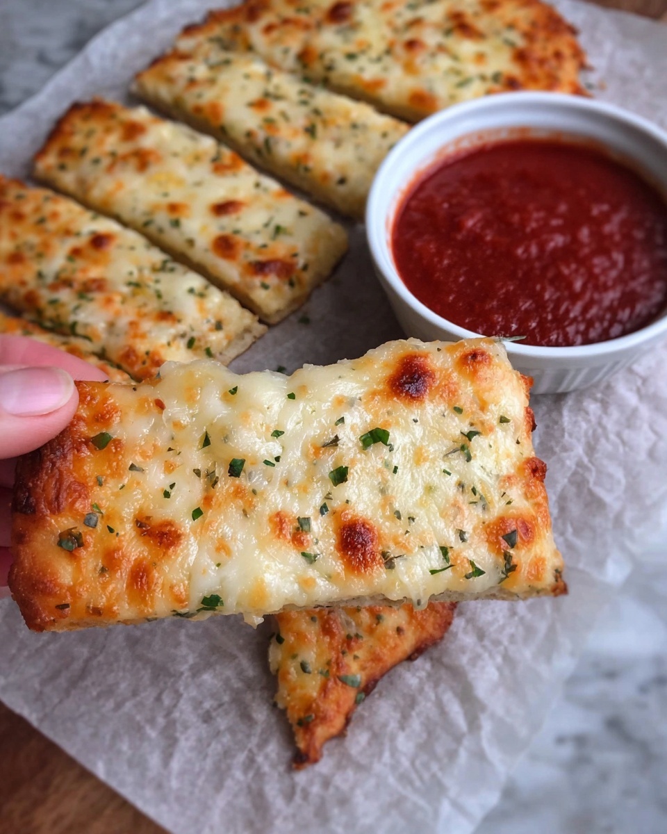 KETO Cheesy Garlic "Breadsticks" (4 Ingredients) Recipe