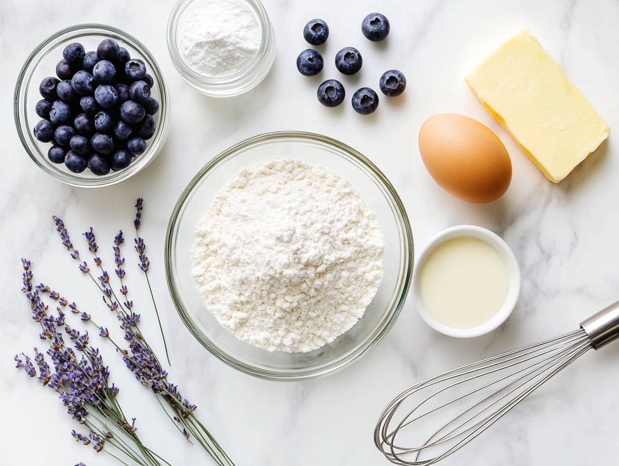 Lavender Blueberry Tea Cakes Recipe 4 A large white ceramic serving platter showcasing a full batch of heart-shaped mini cakes with a golden-brown base topped with a smooth, glossy lavender glaze infused with vibrant blueberry swirls and lightly dusted with powdered sugar, arranged neatly in rows, the entire platter perfectly framed and photographed from a 3/4 angle on a clean white marble surface under soft natural lighting, styled as a hero shot in a food magazine photo taken with an iphone --ar 4:5 --v 7