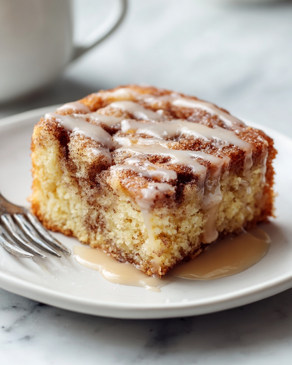 Rectangular glass baking dish filled with the whole freshly baked sheet cake topped with a smooth, shiny layer of light pink glaze evenly covering the entire surface, edges slightly caramelized and peeking through the glaze, photographed from directly above against a clean white marble countertop under natural light, styled as a professional food magazine hero shot, photo taken with an iphone --ar 4:5 --v 7