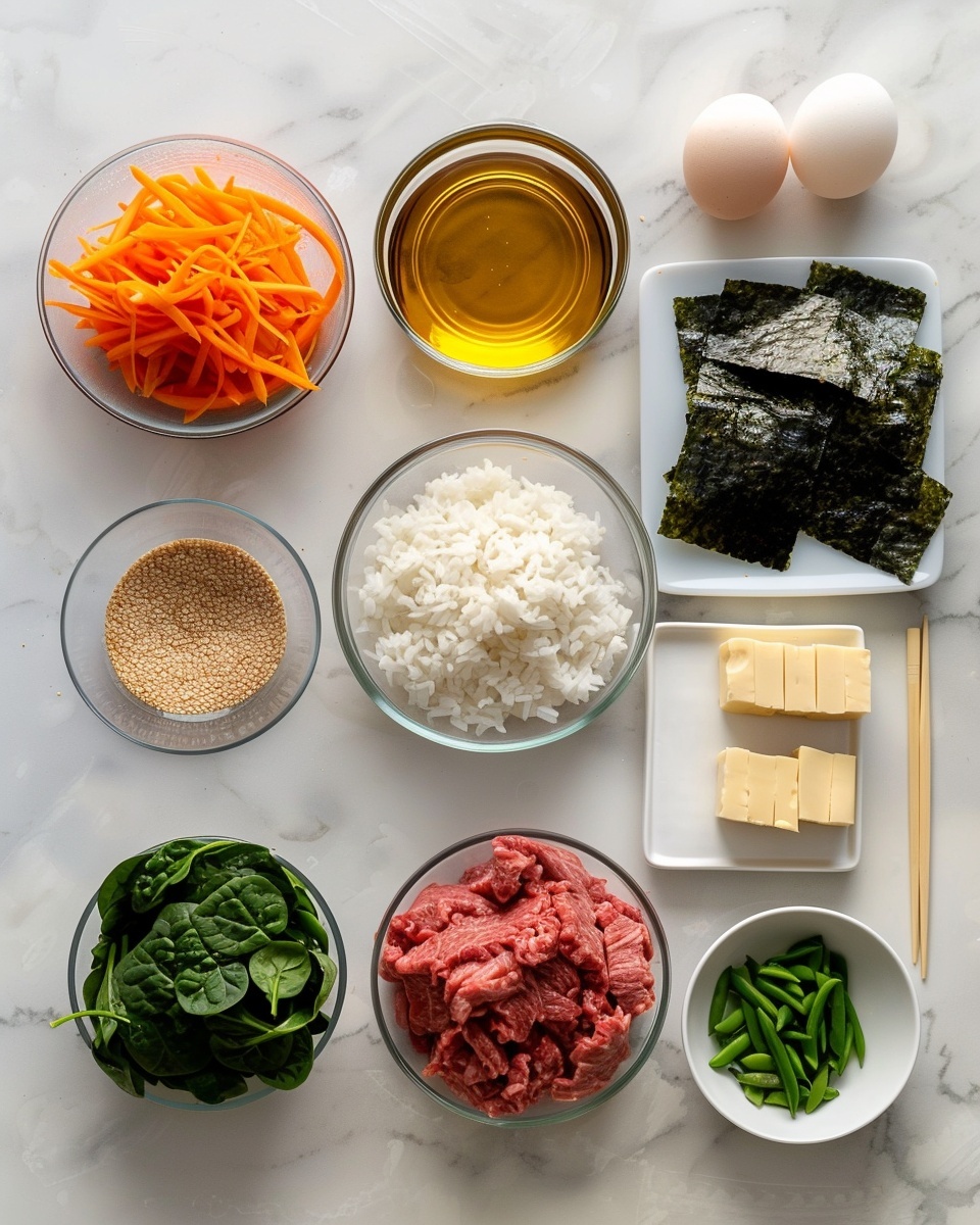 A large white plate filled with a variety of colorful rice balls, showcasing three distinct types: white rice mixed with finely chopped vegetables and herbs, bright orange seasoned rice, and black seaweed-wrapped rice sprinkled with sesame seeds. The rice balls are perfectly round, glossy, and neatly arranged to fill the entire plate, photographed from a 3/4 angle on a white marble countertop with natural lighting, styled to highlight the texture and vibrant colors of the whole dish, photo taken with an iphone --ar 4:5 --v 7