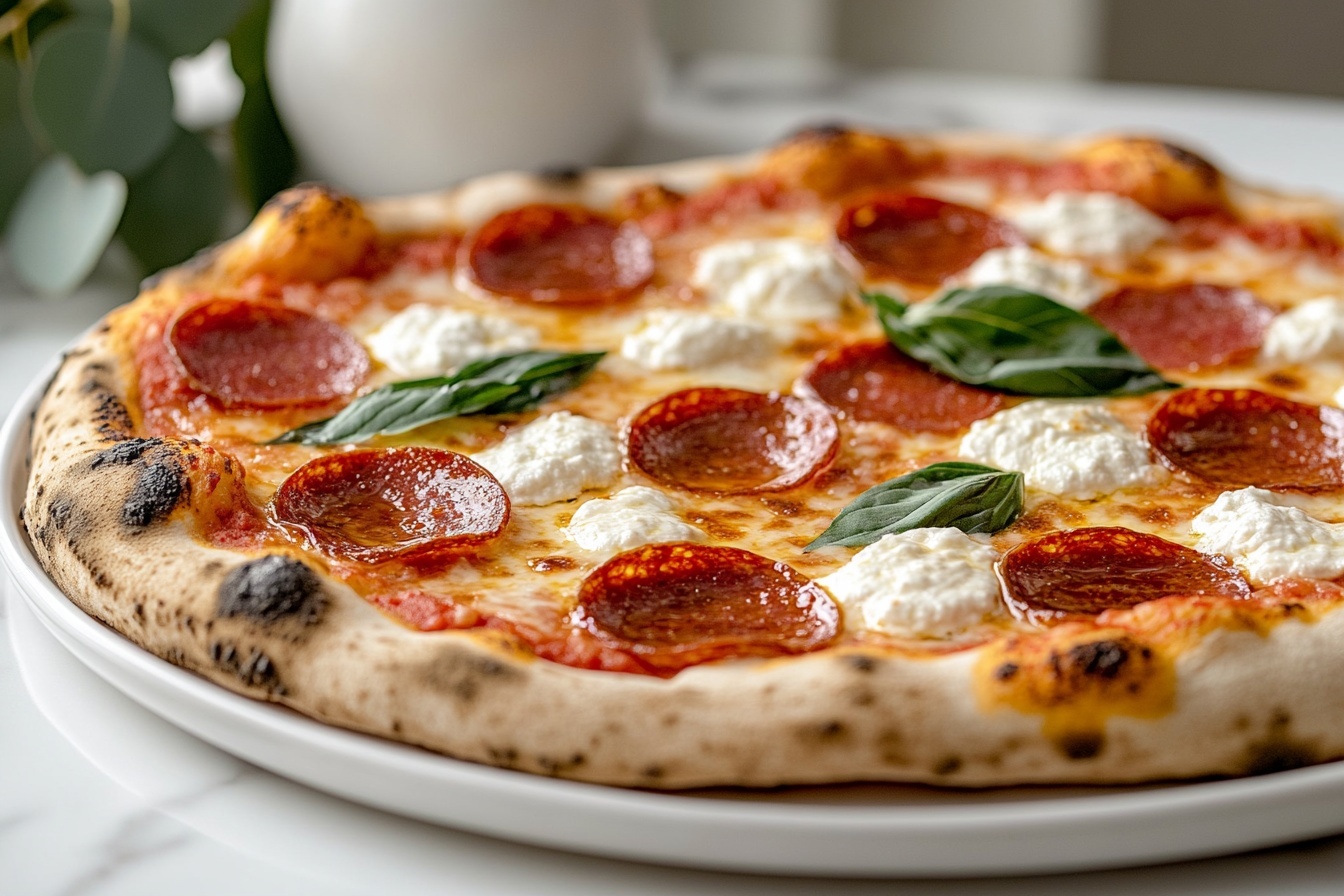 Hot Honey Pepperoni Ricotta Pizza Recipe