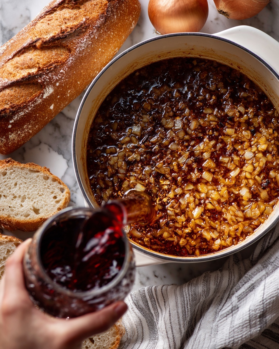 Homemade French Onion Soup with Three Cheese and Three Onions Recipe
