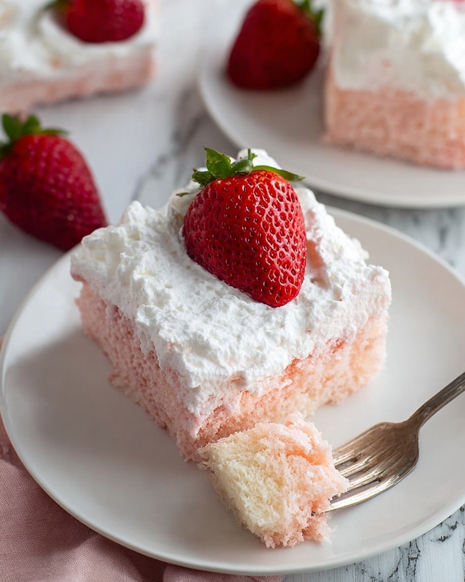 3 Ingredient No Bake Strawberry Cloud Cake Recipe