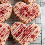 Strawberry Shortbread Cookies with White Chocolate Drizzle Recipe